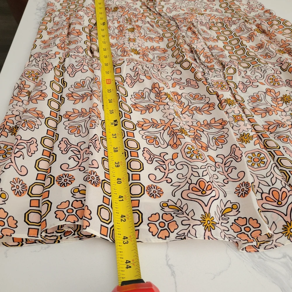 Tory Burch Multicolor Hicks Garden Serena 100% Silk Tiered Short Sleeve Dress 2
